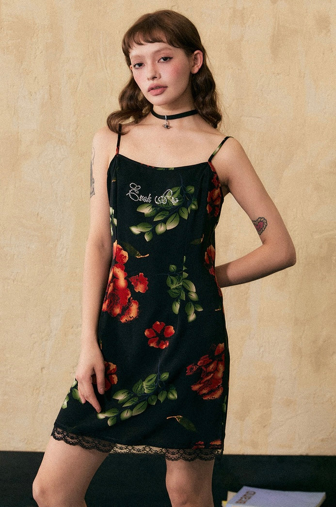 EZEK&STUDIO Lace casual suspender dress
