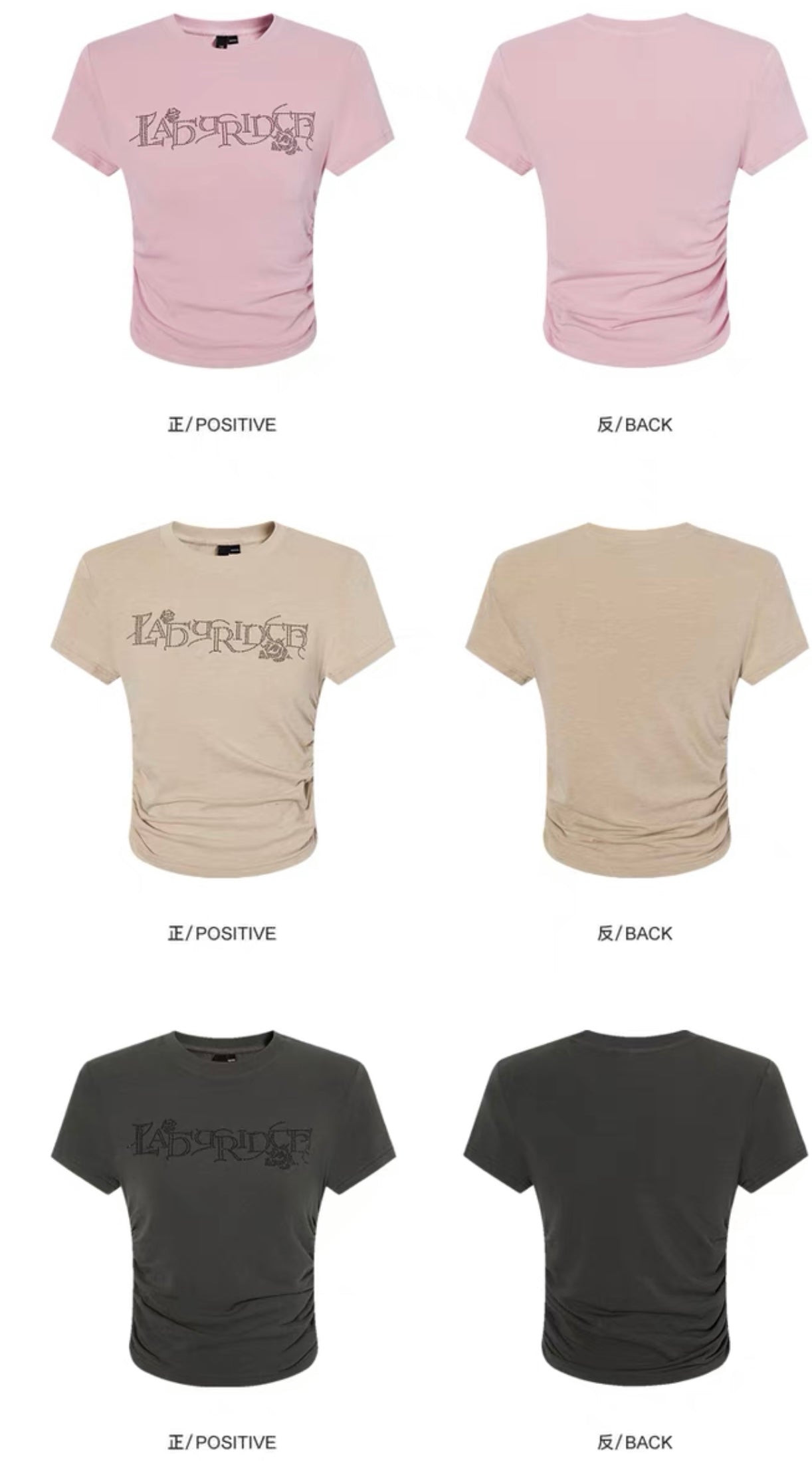 I'M ONE Dune Wasteland Style Diamond Pleated Short Sleeve T-Shirt