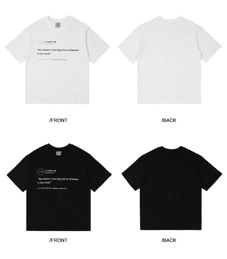 EZEK&STUDIO American Letter Black Short Sleeve T-Shirt