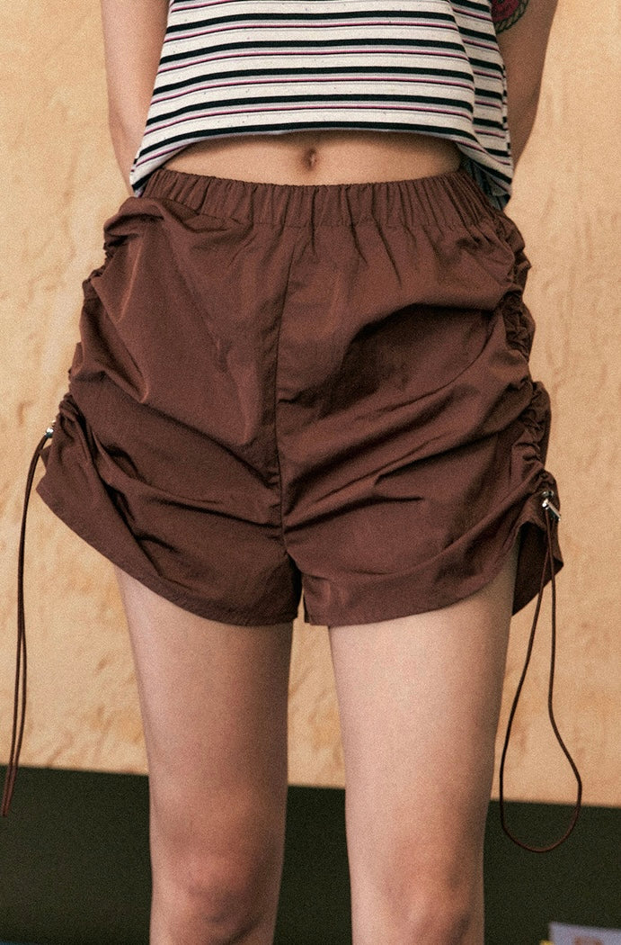 EZEK&STUDIO American retro pleated drawstring shorts