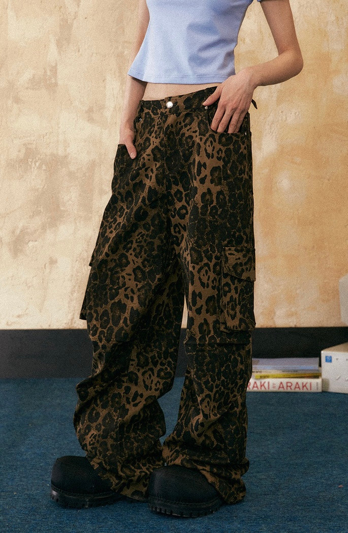 EZEK&STUDIO American Retro leopard print casual pants