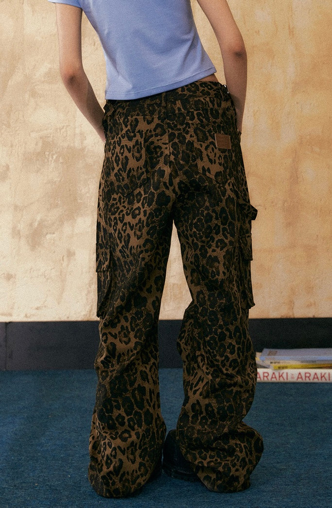 EZEK&STUDIO American Retro leopard print casual pants