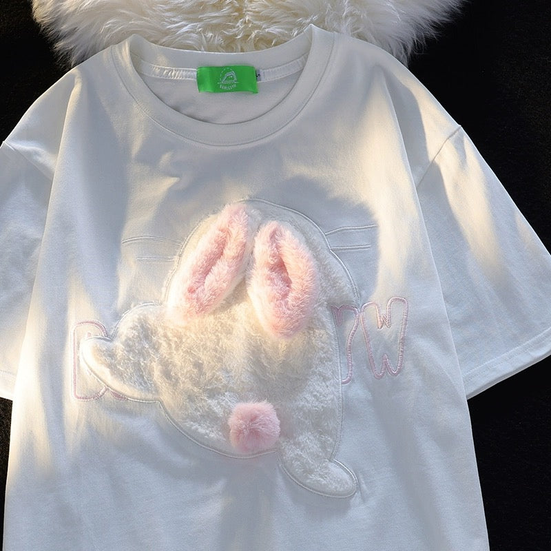 Konggeins 3D bunny short sleeve T-shirt