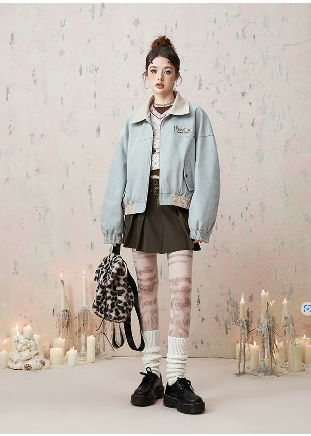 I'M ONE american vintage check reversible short jacket