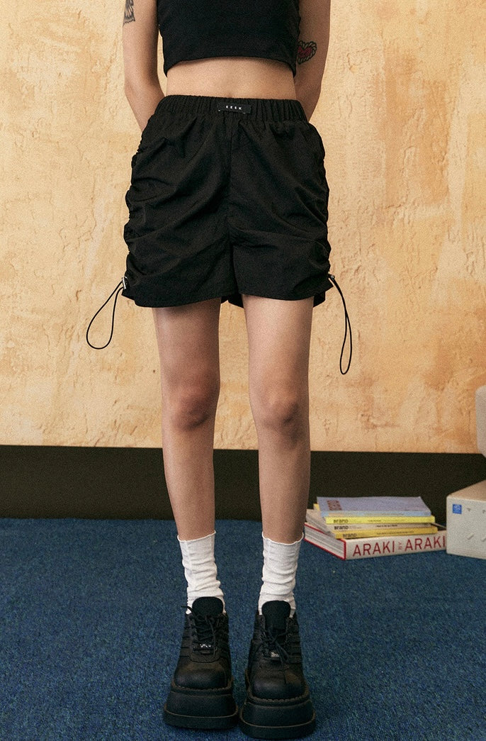 EZEK&STUDIO American retro pleated drawstring shorts