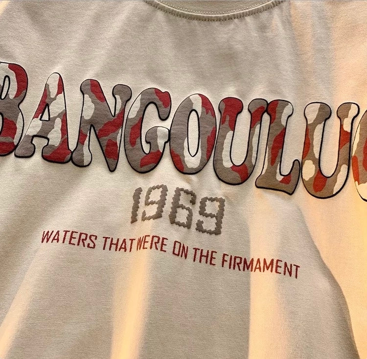 Konggeins Retro casual loose short sleeve T-shirt
