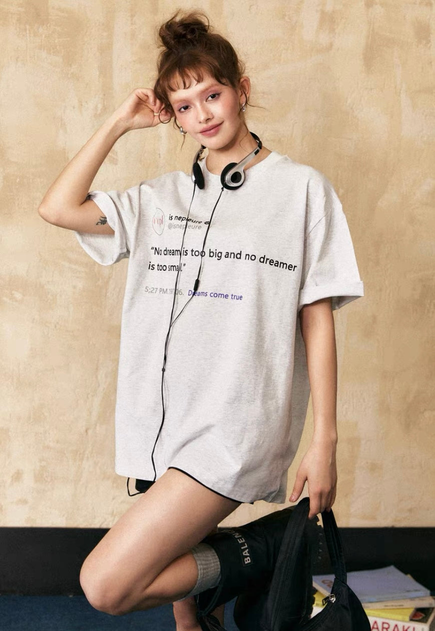 EZEK&STUDIO American Letter Black Short Sleeve T-Shirt