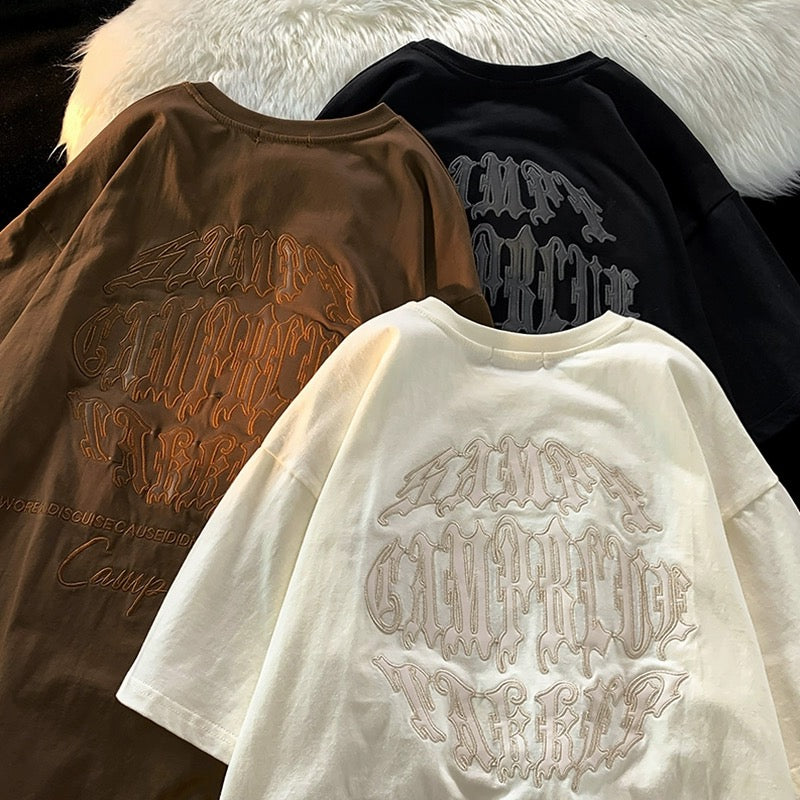 Konggeins Street design embroidery short sleeve T-shirt