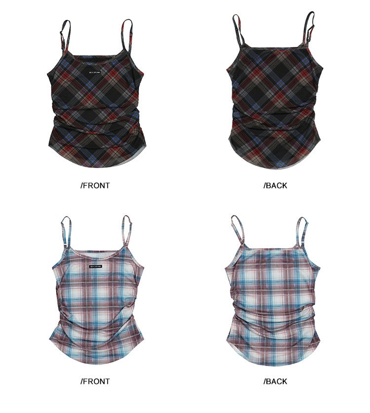 EZEK&STUDIO Retro plaid camisole