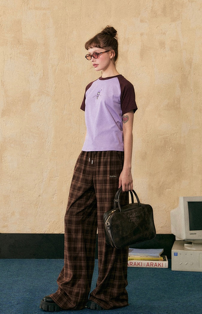EZEK&STUDIO Retro plaid casual pants