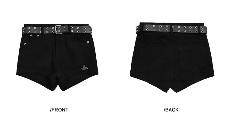 EZEK&STUDIO Black denim shorts