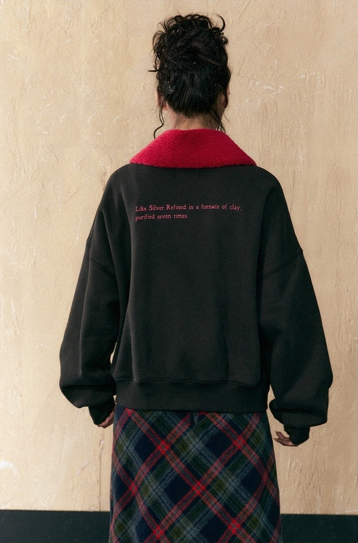 EZEK&STUDIO American Retro Velvet Sweetshirt