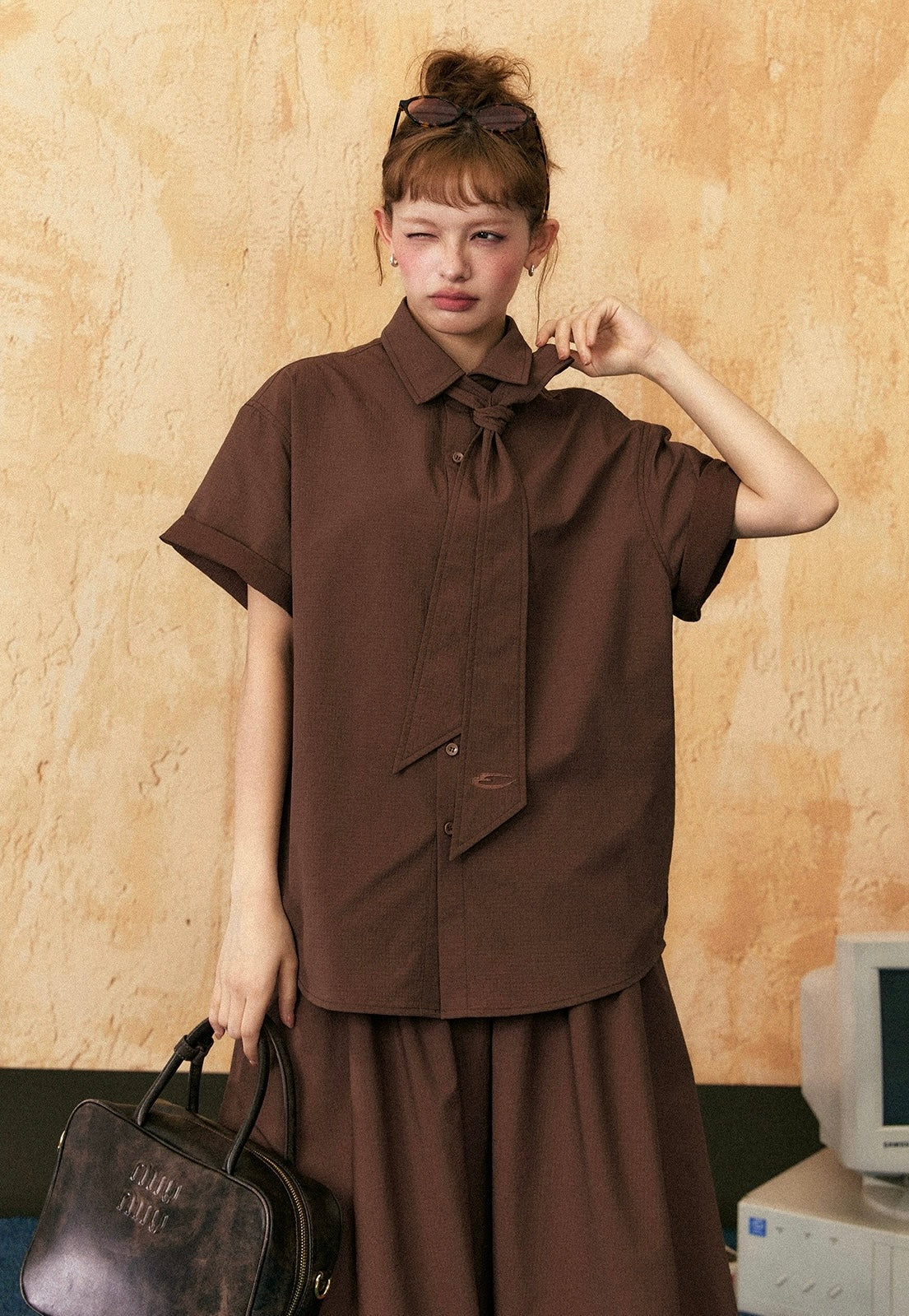EZEK&STUDIO Plain casual short sleeve shorts