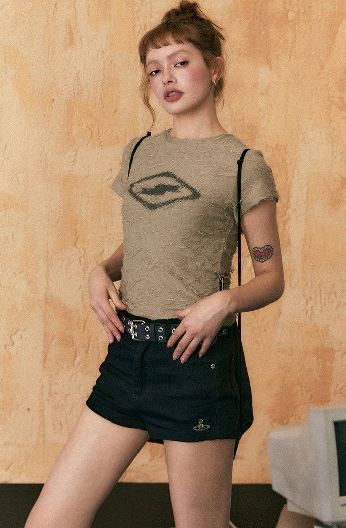 EZEK&STUDIO Black denim shorts