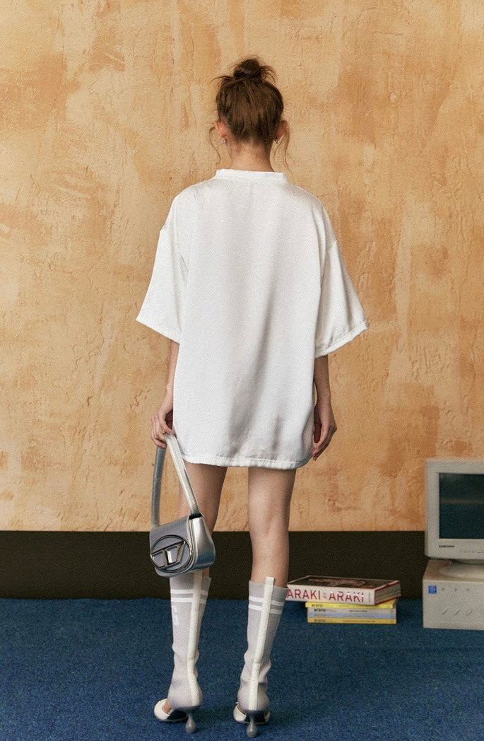 EZEK&STUDIO Stitch embroidery short sleeve T-shirt