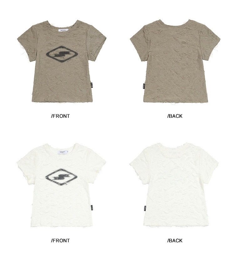 EZEK&STUDIO American print slim short sleeve T-shirt slim