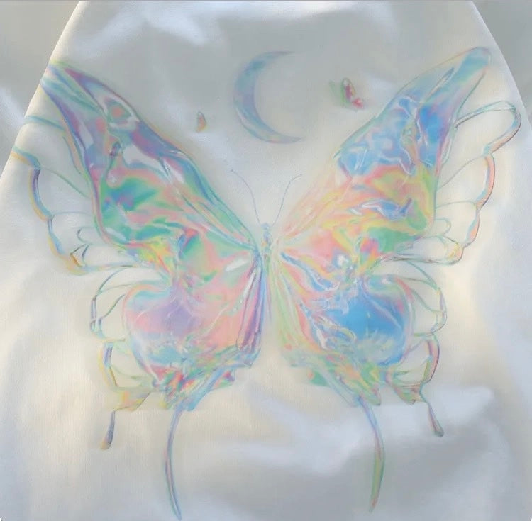 Konggeins Casual Butterfly Short Sleeve T-Shirt