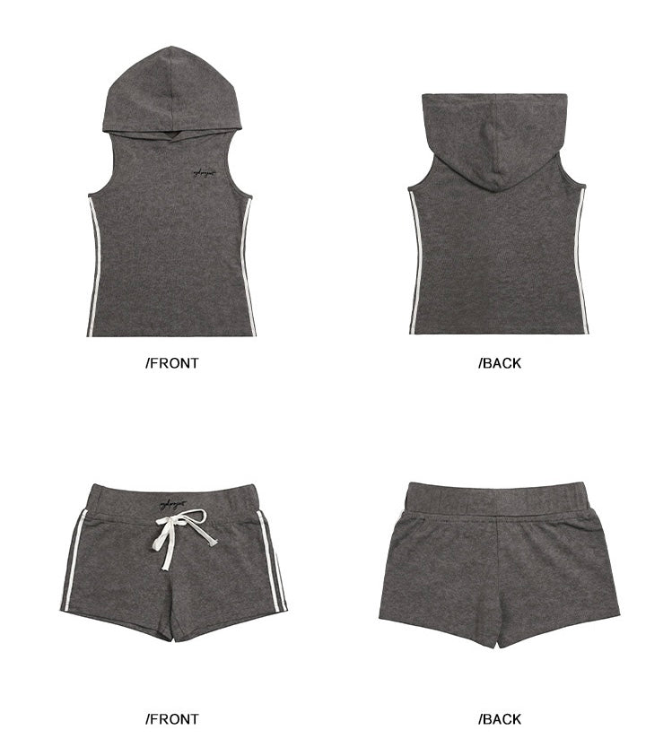 EZEK&STUDIO 2024新作モデル グレー ノースリーブ Tシャツ ショーツ