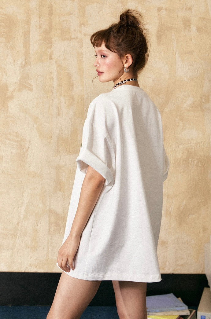 EZEK&STUDIO Embroidered print short sleeve T-shirt