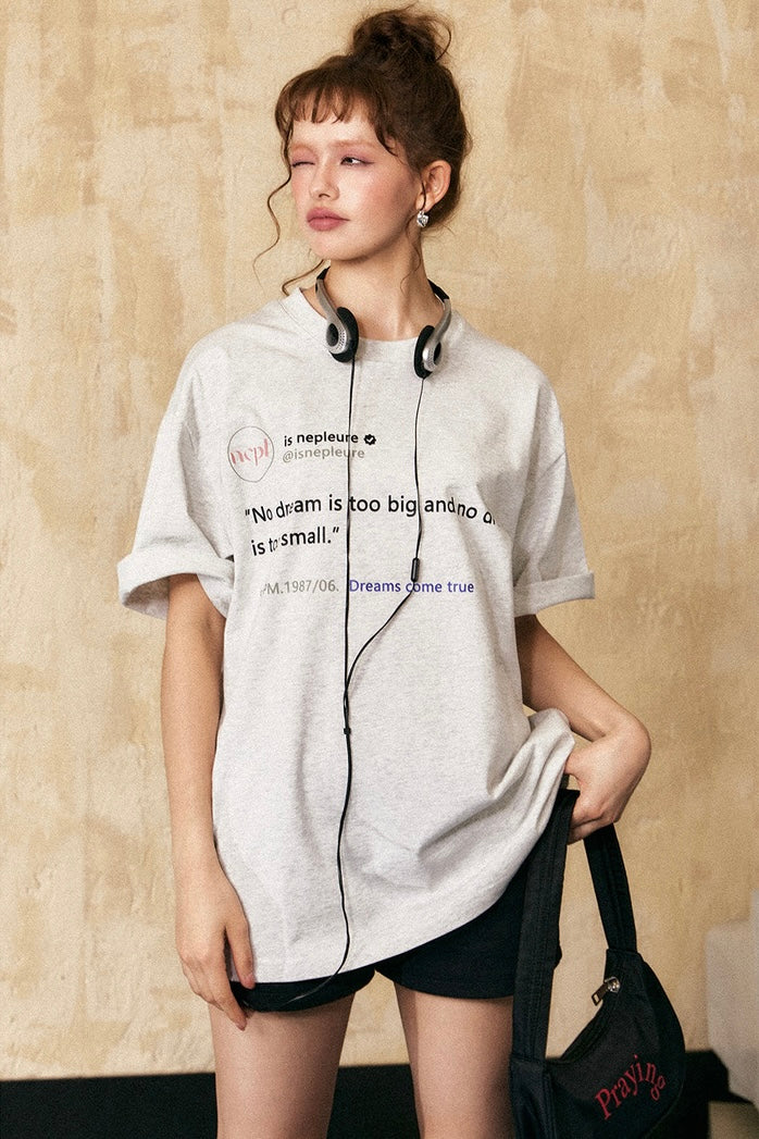 EZEK&STUDIO American Letter Black Short Sleeve T-Shirt