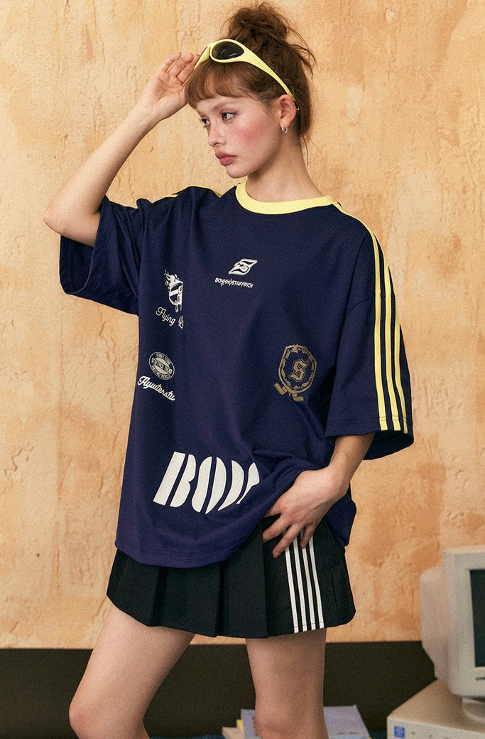 EZEK&STUDIO Printed Casual Round Neck Short Sleeve T-Shirt