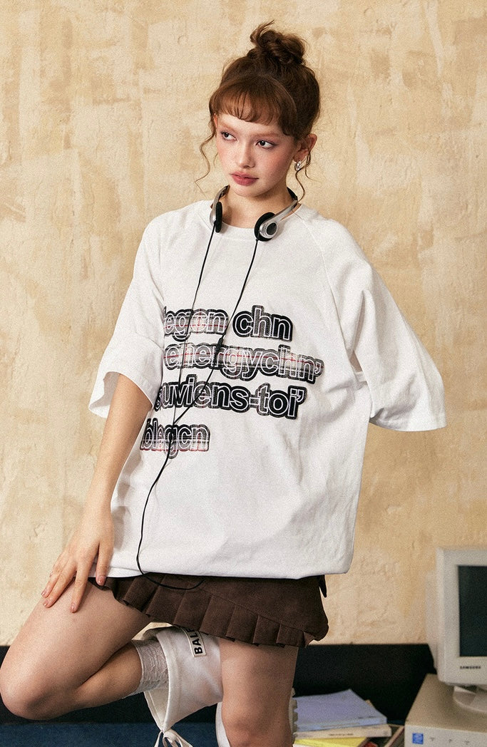 EZEK&STUDIO American retro print short sleeve T-shirt