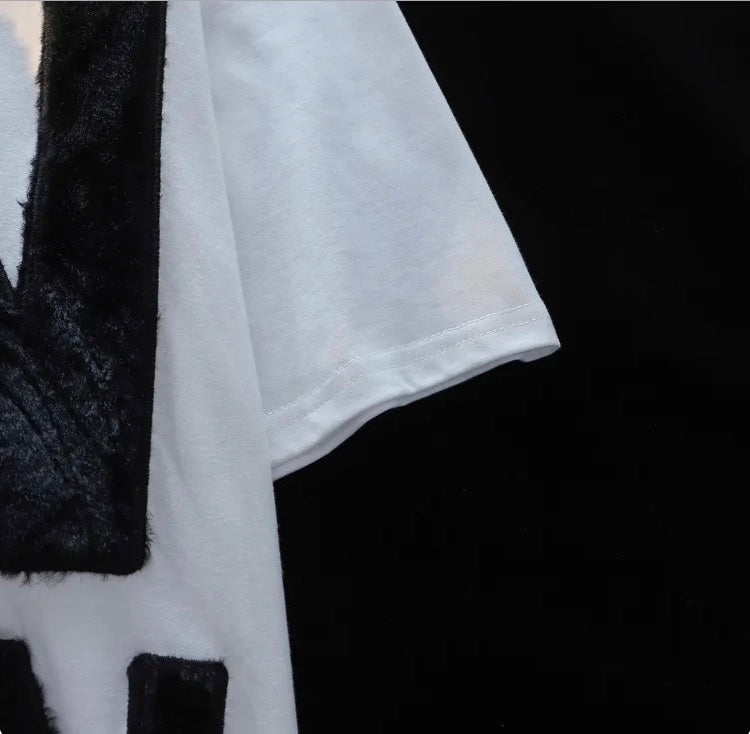 Konggeins American street embroidery short sleeve T-shirt