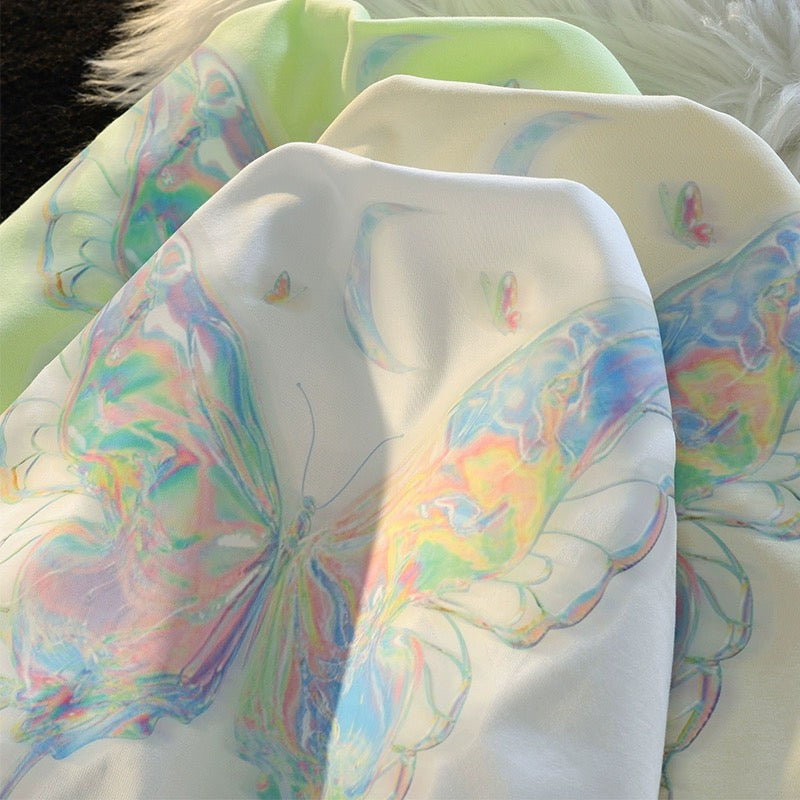 Konggeins Casual Butterfly Short Sleeve T-Shirt