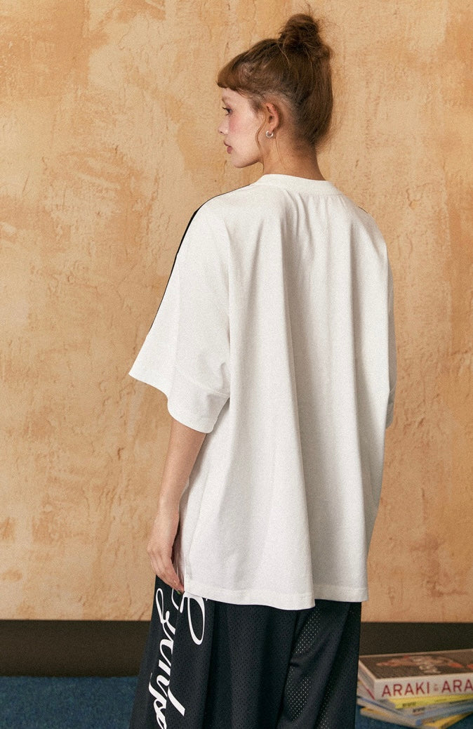 EZEK&STUDIO 2024新作モデル レタープリント ラウンドネック 半袖 Tシャツ