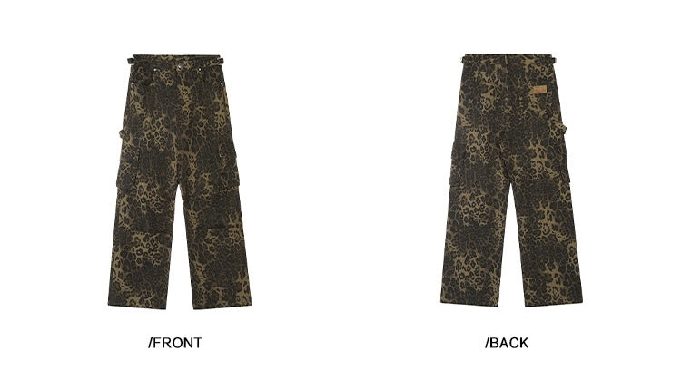 EZEK&STUDIO American Retro leopard print casual pants