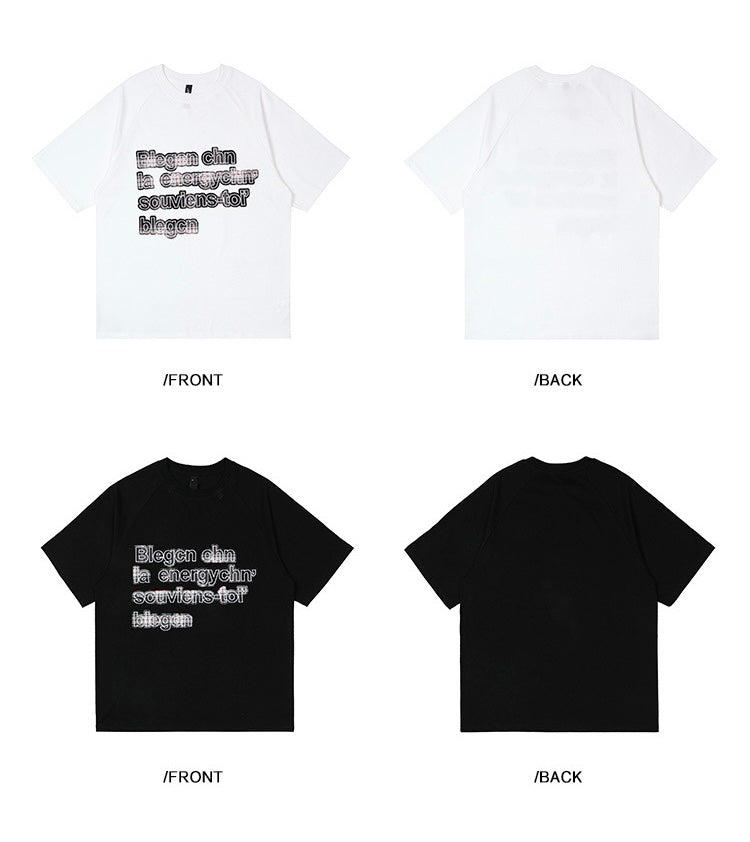 EZEK&STUDIO American retro print short sleeve T-shirt