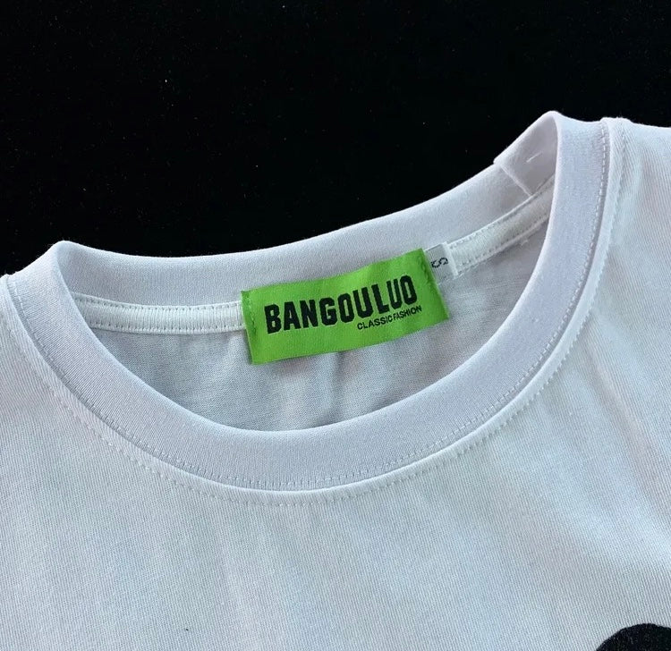 Konggeins American High Street Round Neck Short Sleeve T-Shirt