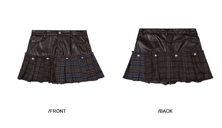 EZEK&STUDIO American Retro splicing short skirt