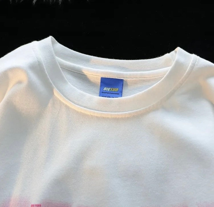 Konggeins American Retro round neck short sleeve T-shirt