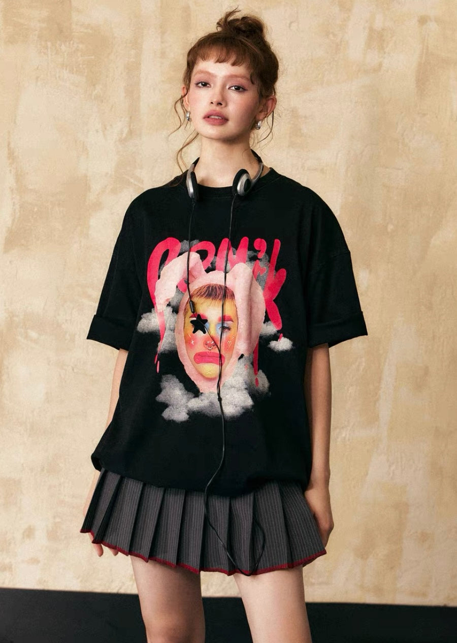 EZEK&STUDIO Printed clown short sleeve T-shirt
