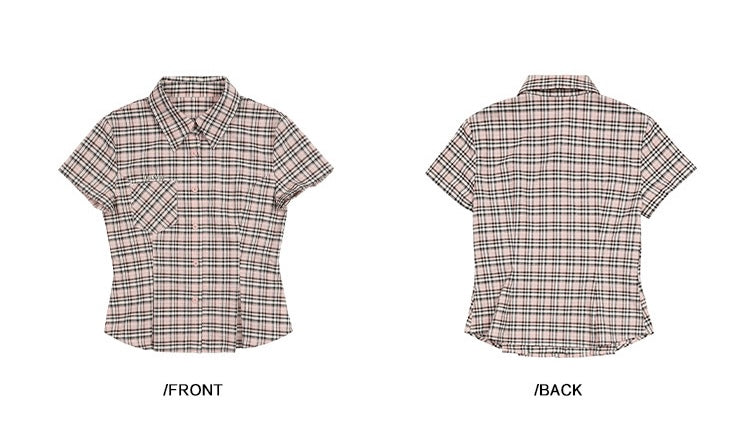 EZEK&STUDIO American retro plaid short sleeve shirt