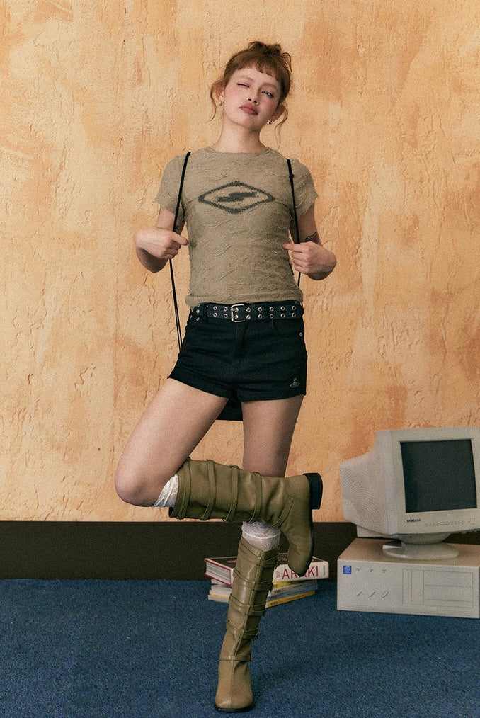 EZEK&STUDIO Black denim shorts
