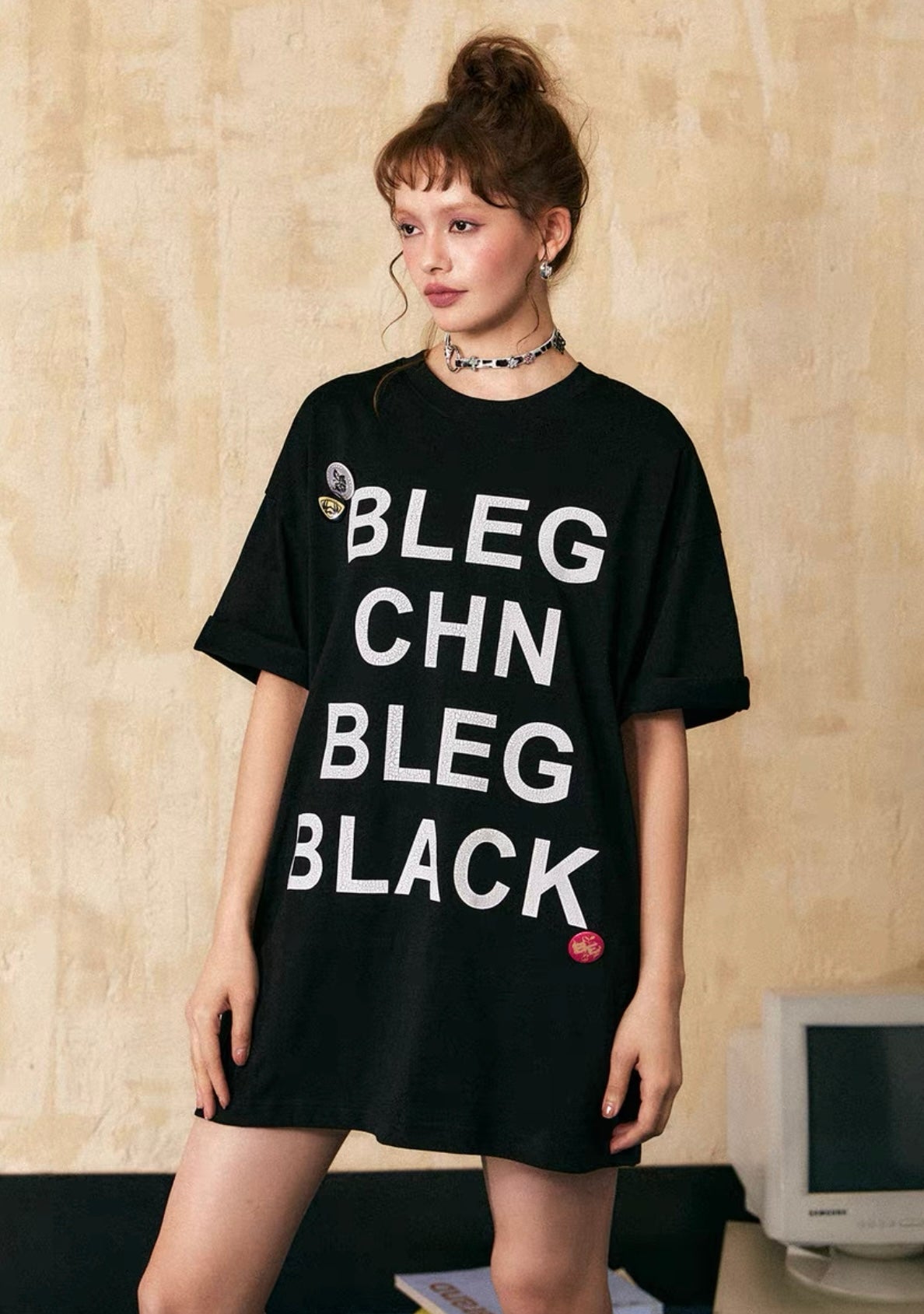 EZEK&STUDIO American Retro Round Neck T-Shirt Short Sleeve
