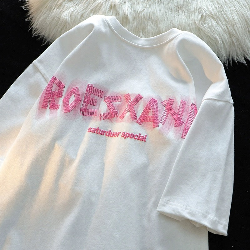 Konggeins American Retro round neck short sleeve T-shirt