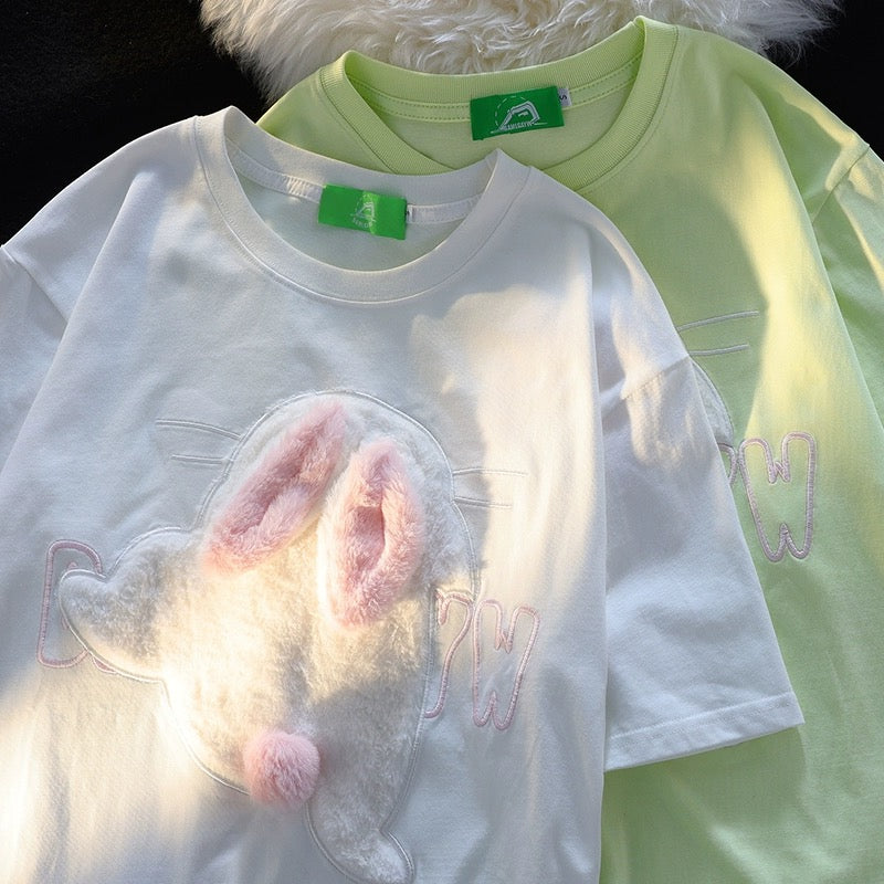 Konggeins 3D bunny short sleeve T-shirt