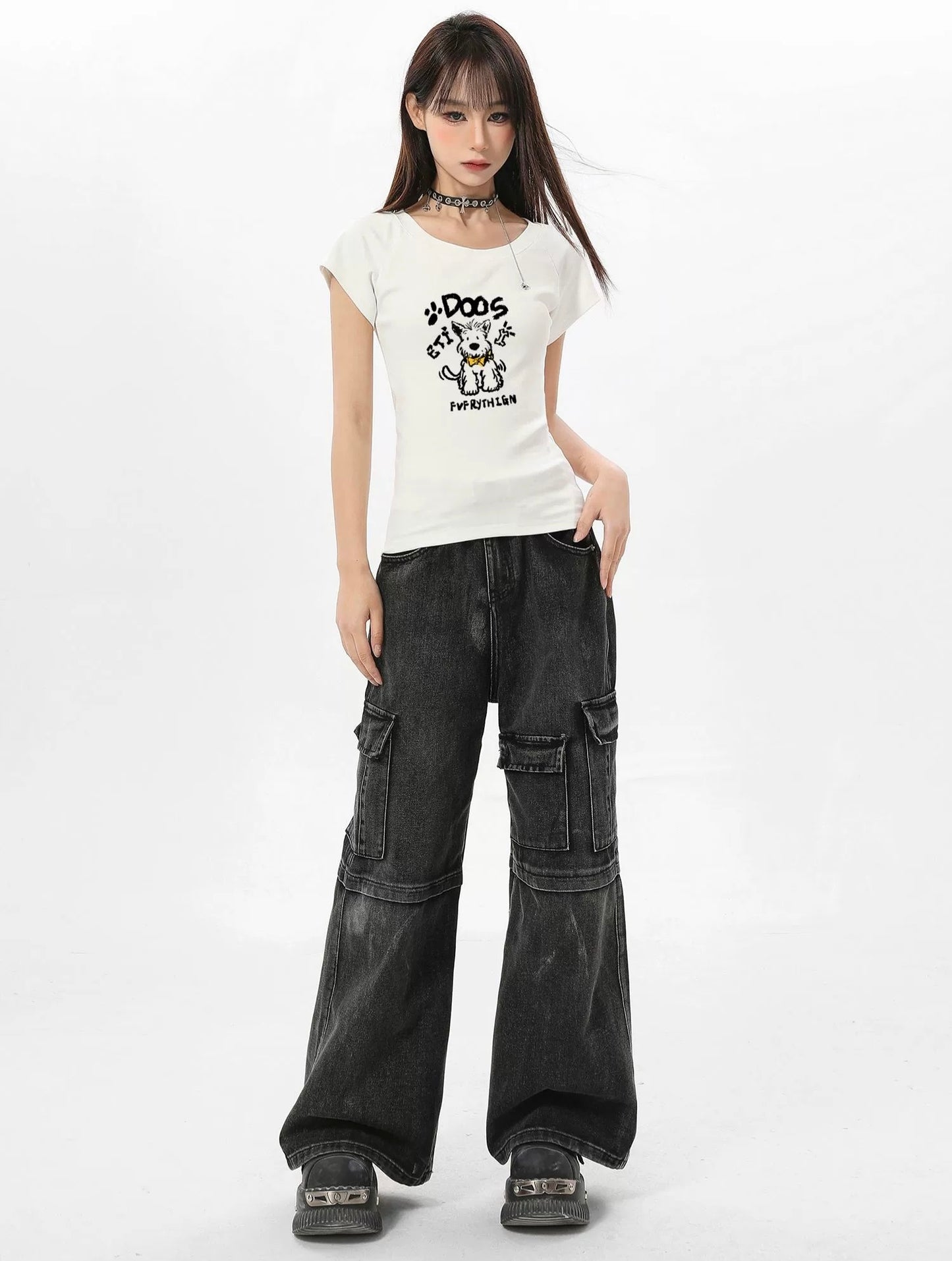 ARCG アメリカン ホワイト わんちゃん半袖 Tシャツ