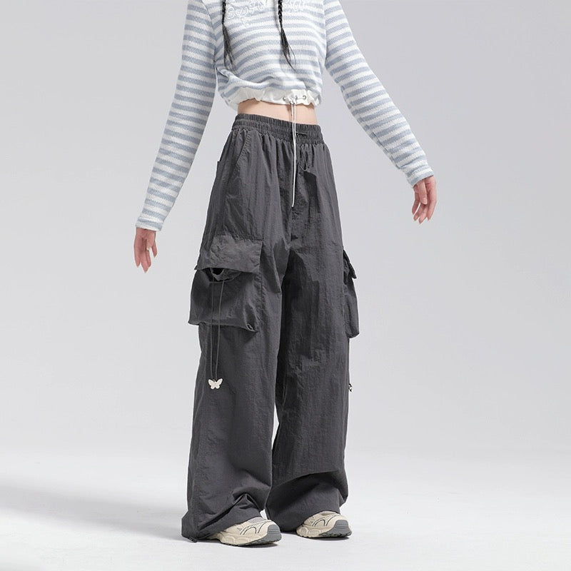 Konggeins American street drawstring pants