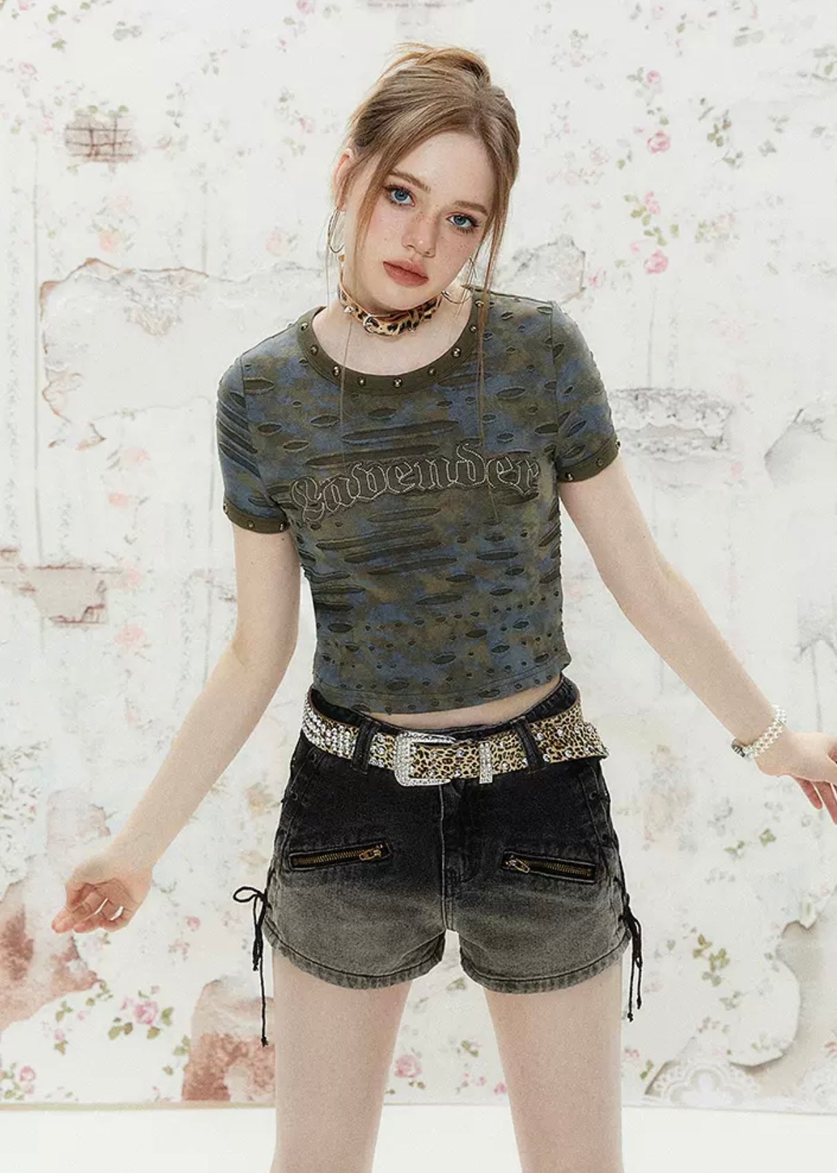 I'M ONE American Retro Irregular Short Sleeve T-Shirt