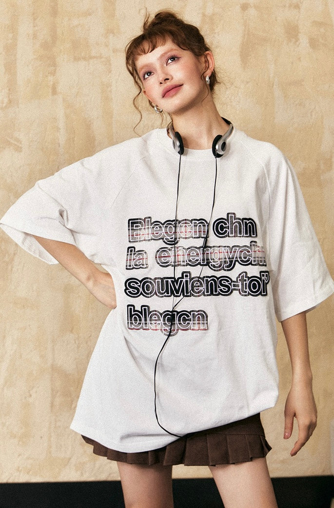 EZEK&STUDIO American retro print short sleeve T-shirt