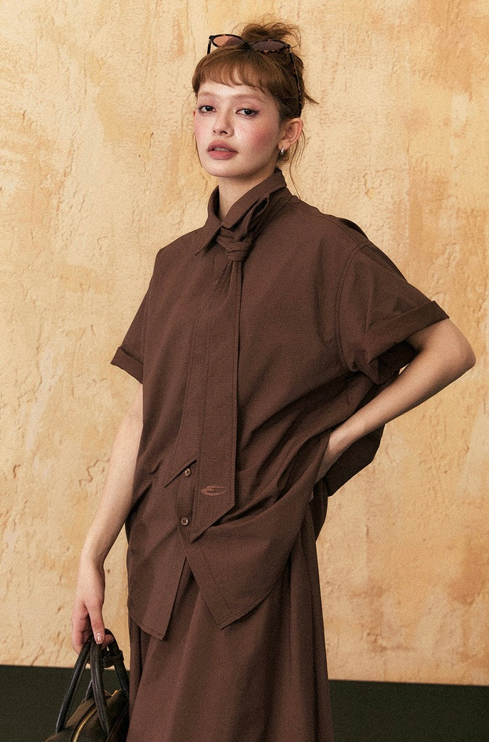 EZEK&STUDIO Plain casual short sleeve shorts