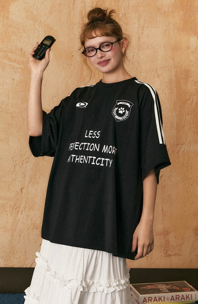 EZEK&STUDIO 2024新作モデル レタープリント ラウンドネック 半袖 Tシャツ