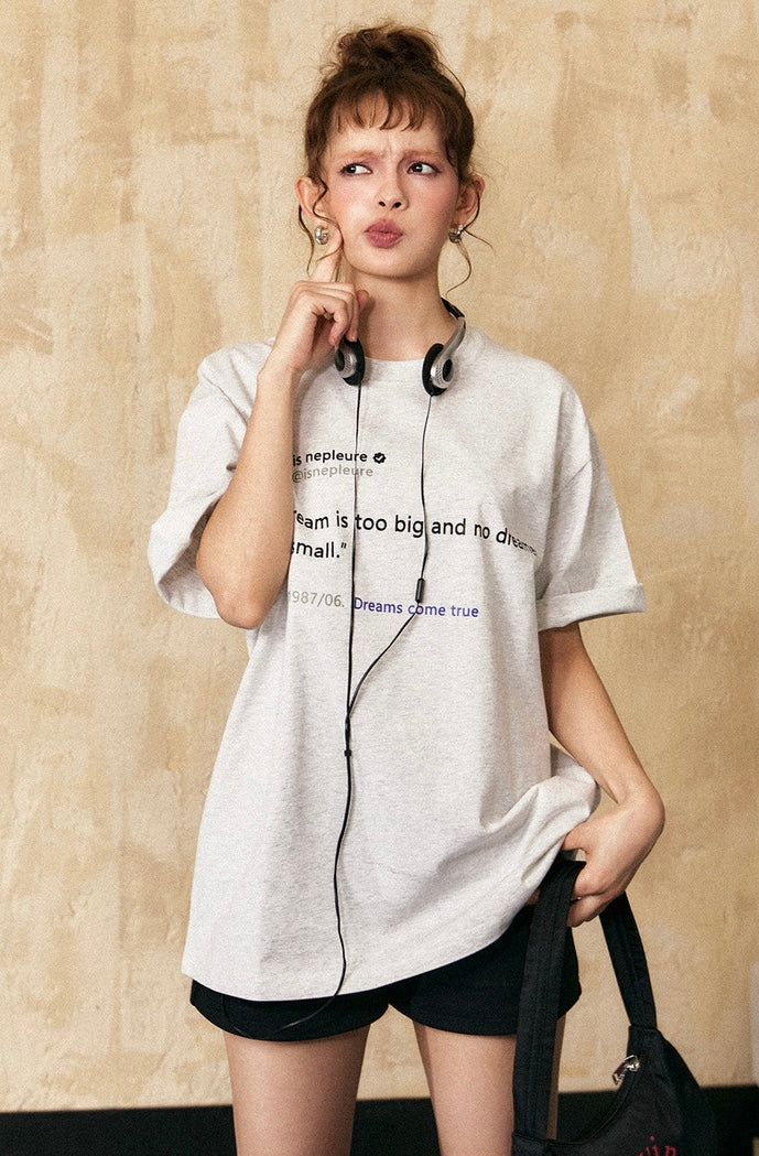 EZEK&STUDIO American Letter Black Short Sleeve T-Shirt