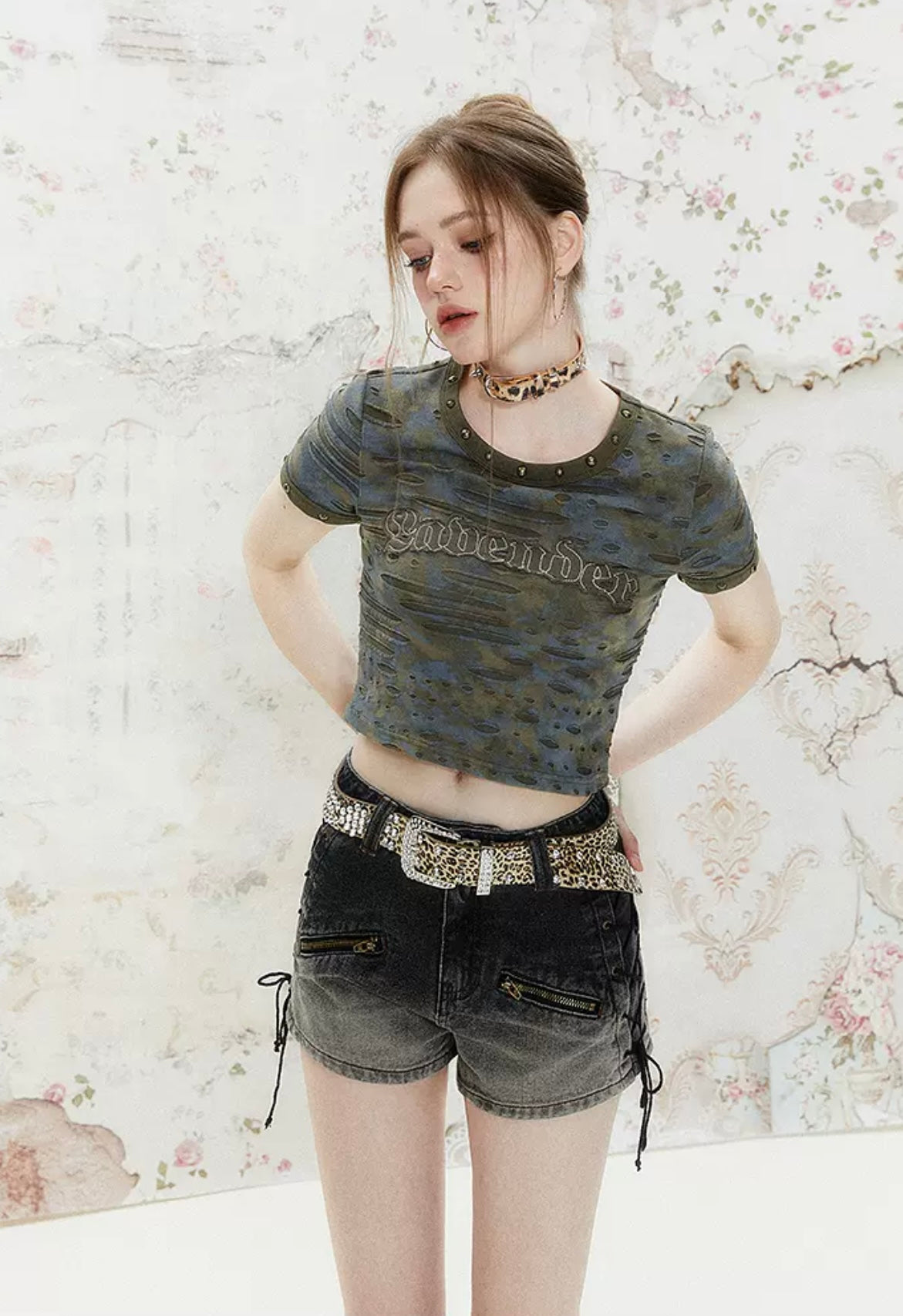I'M ONE American Retro Irregular Short Sleeve T-Shirt