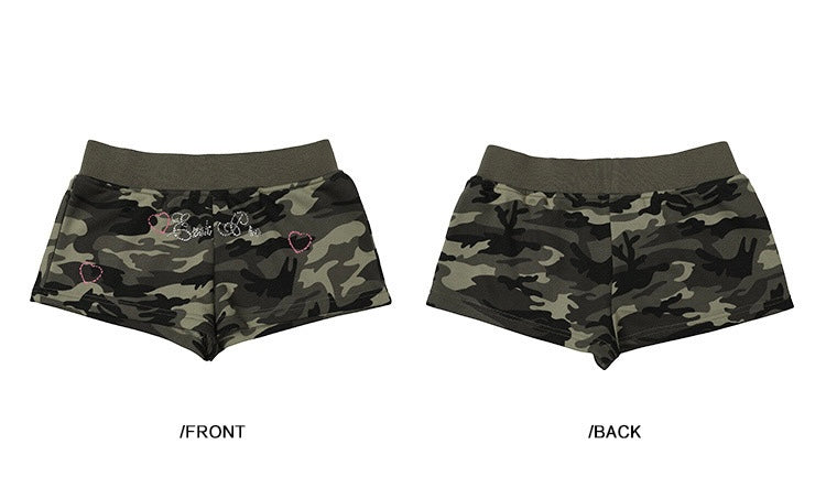 EZEK&STUDIO Printed camouflage stretch slim shorts
