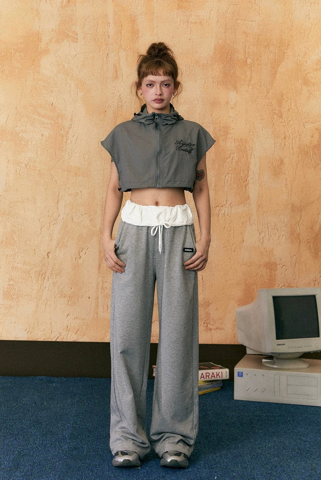 EZEK&STUDIO Loose suspender casual pants